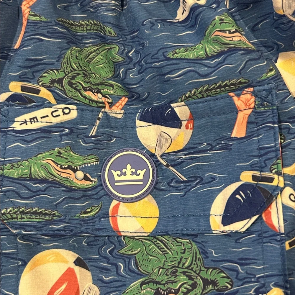 Peter Millar Men’s Size Large Crown Golf Gator Gimmie Swim‎ Trunks EUC